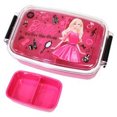 バービー　タイトランチボックス　ピンク色×黒色　角型お弁当箱　日本製　Barbie lunch box　芭比 便當