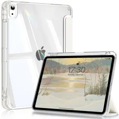 【数量限定】SQBEBS iPad 11世代 ケース (A16) 2025 iPad 第11/10世代 10.9インチ 2022 透明 アクリル カバー ペンシルホルダー付き 三つ折りスタンド Touch IDと オートスリープ 機能対応 超スリムス 耐衝撃