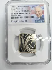 送料無料 通販 激安 NGC PF69 UCAM 2025年 イギリス メダル プルーフ 22x25mm - 初版 貨幣