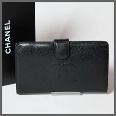 【美品！】CHANEL シャネル キャビアスキン ココマーク がま口 二つ折り長財布 A13498 箱付