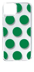 【新品未使用】iPhone14 Plus アイフォン14プラス クリア ハードケース ドット柄 水玉 (ダークグリーン) スマホケース カバー cl-ip14plus-dotbig-12