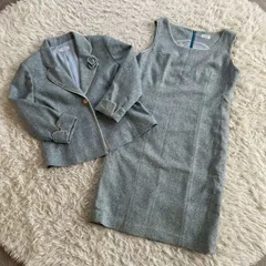 【激安】WINK MERRY 毛混フォーマルスーツセットアップ テーラードジャケット ノースリーブワンピース セレモニー レトロ 赤川英 ブローチ コサージュ付き 大きいサイズ レディース LLサイズ 3Lサイズ 相当