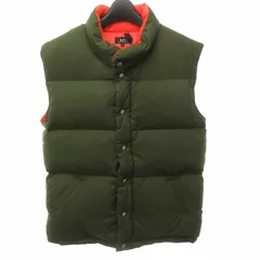 アーペーセー A.P.C. ダウンベスト ジップアップ 60／40クロス 比翼ボタン コットン ナイロン混 アメリカ製 緑 カーキ M 0423のサムネイル
