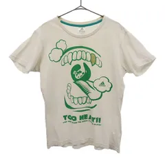 adidas アディダス プリント 半袖 Tシャツ M ホワイト レディース 古着