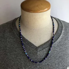 青 ネイティブカラー ビーズネックレス 55cm メンズ レディース ネックレス