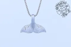 ペンダントトップ　ホエールテール　クジラの尾　シルバー　サージカルステンレス　アレルギー対応　金属アレルギー　ハワイアンジュエリー　ハワジュ　アクセサリー　ネックレス　チェーン別売り　スクロール模様　高級感　レディース　メンズ　お揃い　5,000円