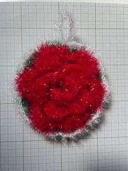 手作りたわし赤 台所飾りハンドメイド