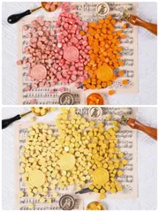 シーリングワックス　シーリングスタンプ　封蝋　オレンジ　イエロー　ピンク　30ｇ　約80粒　封筒　招待状　ラッピング