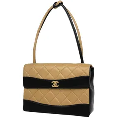 シャネル CHANEL ココマーク ショルダーバッグ ハンドバッグ マトラッセ バイカラー ショルダーバッグ レザー ベージュ ブラック レディース 【中古】