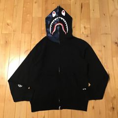 A BATHING APE Shark Hoodie フルジップ ブラック - メルカリ