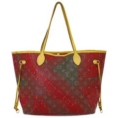 本物 ルイヴィトン LOUIS VUITTON LV ネヴァーフル MM モノグラム ウェーブ 草間彌生 トートバッグ ブラウン レッド M40686 ビトン バッグ 中古 【フォロー割】