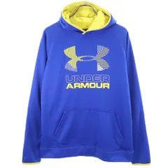 アンダーアーマー 長袖 パーカー XL ブルー UNDER ARMOUR 裏フリース キッズ 古着 【240416】のサムネイル
