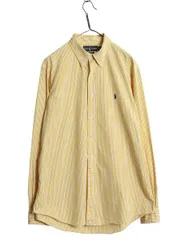 【お得なクーポン配布中!】 00s ラルフローレン ストライプ 長袖 ボタンダウン シャツ メンズ L 程/ ポロ 長袖シャツ コットン ワイシャツ カジュアル シンプル 細身