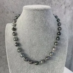 虹色バロックパールネックレス 本真珠 黒真珠 11mm 45cm 虹色バロックパールネックレス 本真珠 黒真珠 11mm 45cm