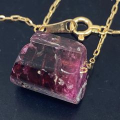 K18YG AU750 18金 ラベンダー翡翠 ペンダント（鑑別カード付