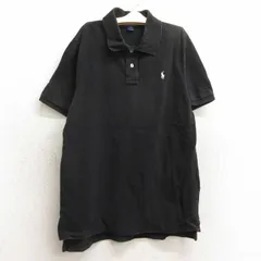 古着 ラルフローレン 半袖 ブランド ポロ シャツ キッズ ボーイズ 子供服 ワンポイントロゴ コットン 鹿の子 黒 ブラック 24may27