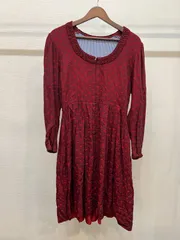 ユーロ 古着 ヴィンテージ ハンドメイド ジャガードワンピース 手作り Sサイズ