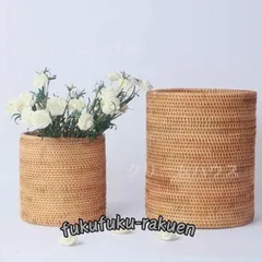籐鉢カバー　アラログ鉢カバー　プランターカバー　花器　竹製　レトロ　かご　ゴミ箱 000000000572_1_4334kOo.jpg