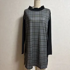 KN3365＊5L 大きいサイズ　モノトーンチュニック ブラック系