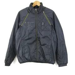 マンシングウェア ナイロンジャケット アウター スイングトップ ゴルフウエア メンズ Mサイズ ブラック Munsing wear 【中古】