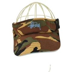 ステューシー Stussy 90S OLD FLEXFIT ロゴ刺繍 カモ柄 サンバイザー レディース  L-XLのサムネイル