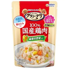 【同梱不可】【60個セット】ユニ・チャーム グラン･デリ 国産鶏ささみパウチほぐし13歳以上用緑黄色野菜入り 80gのサムネイル