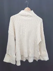 ◇ ⊇ Discoat ディスコート ハイネック 長袖 ニット セーター サイズF ライトベージュ系 レディース E  【1507230004093】