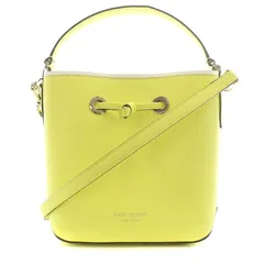 ケイトスペード KATE SPADE グレインレザー エヴァ スモール バケット ショルダーバッグ ハンドバッグ 2way レザー 黄 イエロー WKRU6736 /AN3