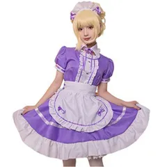 膝丈ワンピース 軍服 ロリータ ワンピース ゴスロリ ドレス 紫 パープル M