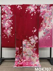振袖 仮絵羽 金彩 紋意匠 正絹 未仕立て品 八掛付き MOK503 - メルカリ