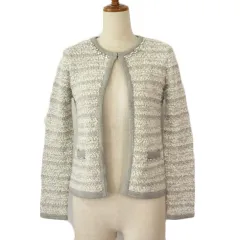 アプワイザーリッシェ Apuweiser-riche カーディガン ニット ビジュー ラメ 2 グレー