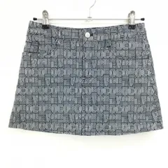 【美品】ジャックバニー スカート ネイビー×白 総柄 ストレッチ 内側インナーパンツ レディース 1(M) ゴルフウェア Jack Bunny