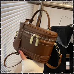 ショルダーバッグ 斜めがけレディース韓国レトロ ミニショルダー 大人可愛いハンドバッグ 小さめ手提げバッグ 2WAY ファスナー バケツバッグ PUレザーかばんおしゃれミニバッグ スマホポシェット黒 合皮カバン マチ広