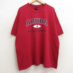 XL/古着 半袖 ビンテージ Tシャツ メンズ 00s アルバ 大きいサイズ コットン クルーネック 赤 レッド 24jun21 中古