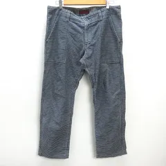 H■ジョンブル/Johnbull ボーダーパンツ ジーンズ【LL】紺灰色/MENS■54【中古】