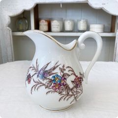 希少 美品 リュネビル BLEUETピッチャー 花瓶 フランスアンティーク