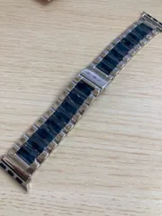 38/40mm アップルウォッチ バンド 調整器具付属 ベルト ステンレス Apple Watch シルバー×ブラック 38-s×b