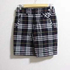 美品 BURBERRY BLUE LABEL バーバリーブルーレーベル チェック柄 ショートパンツ サイズ36 ネイビー レディース 古着 中古 USED