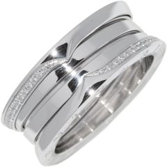 ブルガリ 指輪 K18WG ダイヤ0.26ct B.zero1 ビーゼロワンリング 3バンド デミパヴェダイヤ 359705 AN859830