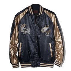 スカジャン メンズ サテンジャンパー スーベニア ジャケット