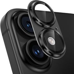 黒 iPhone16 /16plus用 カメラ保護 全面保護 9H強化ガラス アルミ合金 レンズカバー