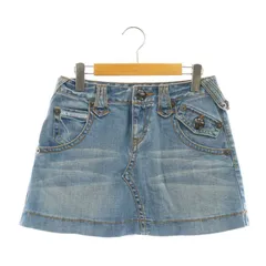 バーバリーブルーレーベル BURBERRY BLUE LABEL ミニ デニムスカート 台形スカート 24 ライトブルー /DF ■OS