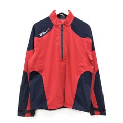 【新品・サンプル品】RLX RALPH LAUREN ラルフローレン ハーフジップ ウインドブレーカー プルオーバー サイズ：M レッド×ネイビー