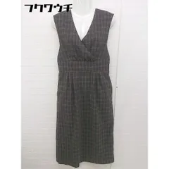 ◇ mysty woman ミスティウーマン チェック 膝下丈 ジャンパースカート ワンピース サイズF ブラウン レディース 【中古】 【1105060005275】のサムネイル