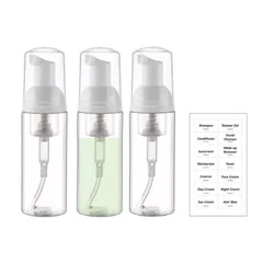 新品 EDITBYLIBRA 泡ポンプボトル 60ml 3個セット 詰め替え容器 フォームディスペンサー 小分けボトル TSA承認 化粧水 シャンプー 旅行用 携帯用 (クリア)
