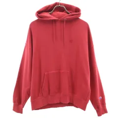 Champion チャンピオン 長袖 スウェットパーカー M 赤系 プルオーバー メンズ 古着
