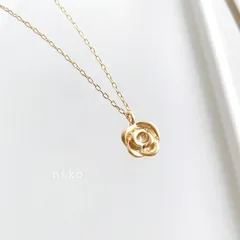 ◆ 101 プチ ローズ ネックレス 40cm K16GP マット ゴールド ◆　再販 定番 人気 大人 上品 華奢 きれいめ シンプル アクセサリー 薔薇