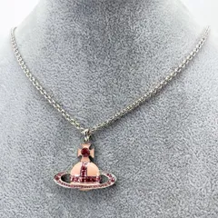 Vivienne Westwood ヴィヴィアン ウエストウッド オーブ ネックレス ペンダント 真鍮 ラインストーン ピンクゴールド 管理番号：9365