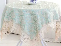 アウトレット特価品高級レース仕様 80x80cm テーブルクロス おしゃれ 正方形 エレガンス 花柄 マルチクロス インテリア トップクロス 生地 布 ファブリック ロマンチック 姫系 かわいい ローズ モチーフ 高級 洗える テーブルクロス ティータイム テ