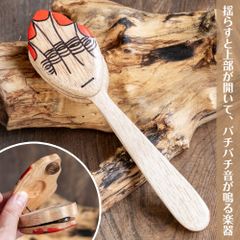 振るとバチバチ音が鳴る　かわいいハンドデザインの木製クラッパー バリ島の打楽器｜手作り 天然素材の民族楽器 / クラッパ
